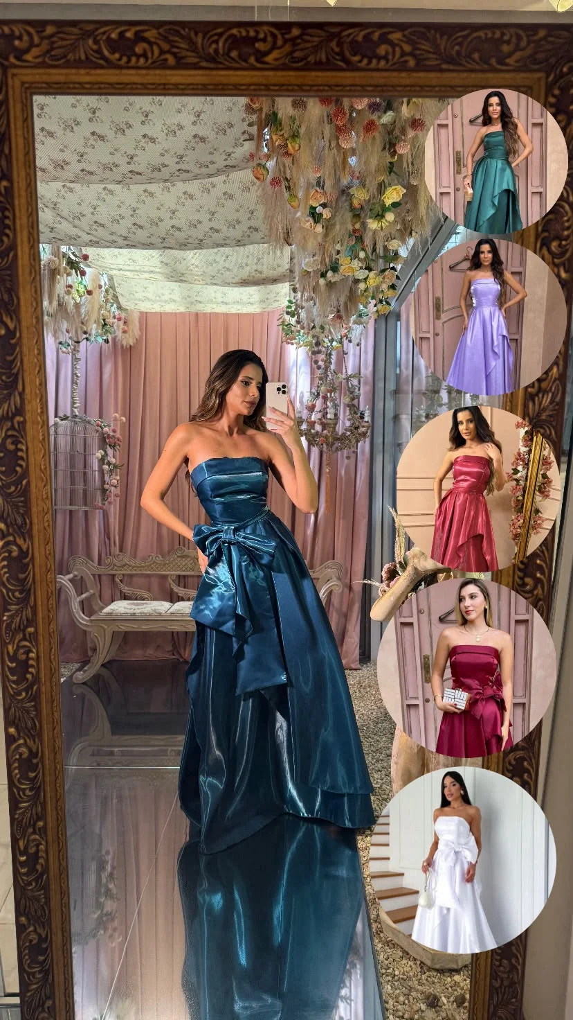 Vestido longo marsala com saia fluida